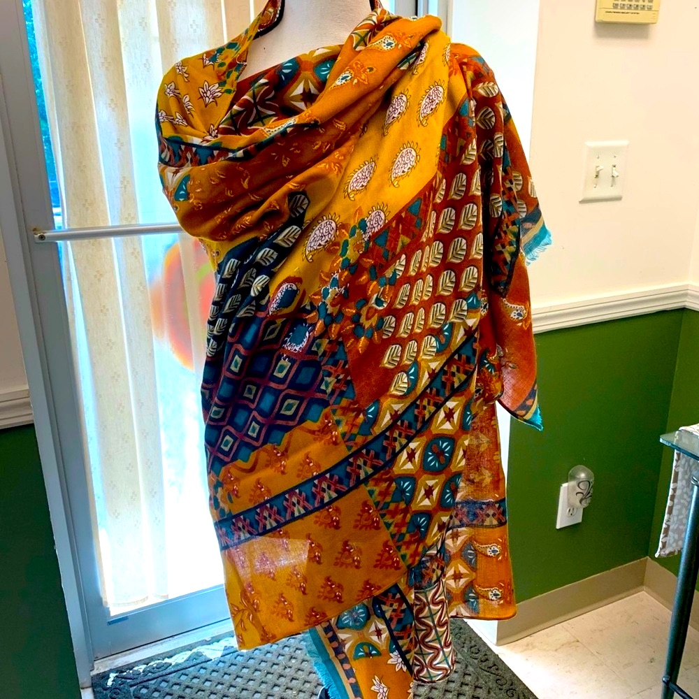 Patchwork Foil Oblong Scarf